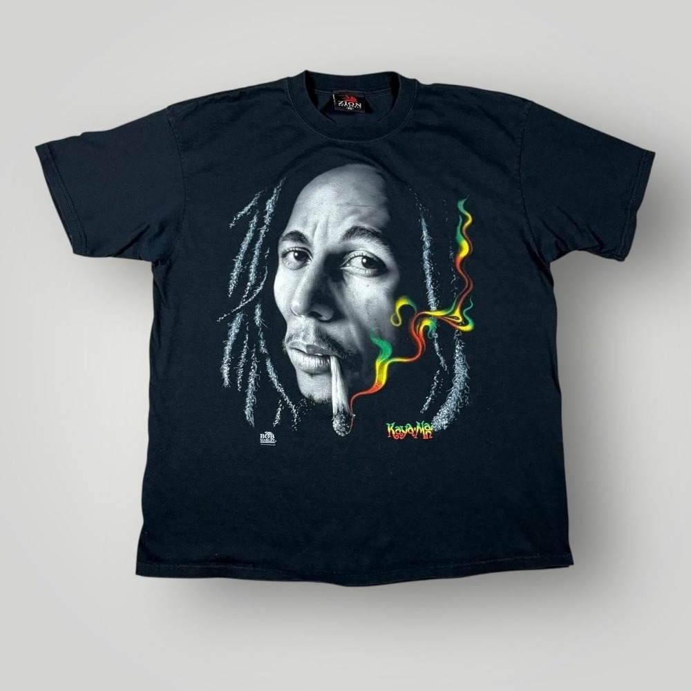 Bob Marley Shirt Mens‎ XL Black Zion Rootswear Graphic Rasta Smoke Music Tee